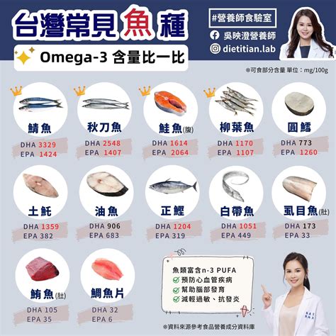 魚 排名|鮭魚竟只排第三名！一圖看12種常見魚類「DHA排行。